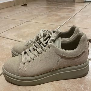 Zara platform suede sneakers